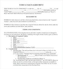 Motor Vehicle Purchase Agreement Form Cleaning Services Contract