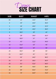 free dress size chart template