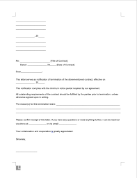 notice of contract termination letter