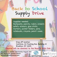 Icestone Back To School Supply Drive