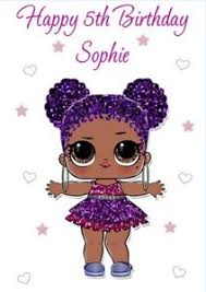 Personalised Lol Surprise Doll Birthday Card Purple Queen Ebay