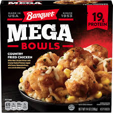 With so many options to choose from, you may feel like the frozen meal should have at least 15 grams of protein. Banquet Mega Bowls Frozen Meal Country Fried Chicken 14 Ounce Walmart Com Walmart Com