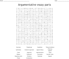 argumentative essay parts word search wordmint argumentative essay parts word search
