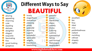 diffe ways to say beautiful