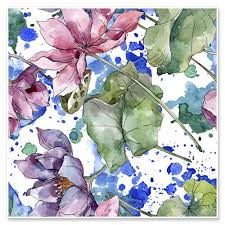 Beautiful Flowers In Watercolor Print