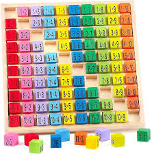 10x10 wooden multiplication table math