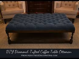 Tufted Fabric Ottoman Coffee Table