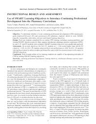 pdf use of smart learning objectives to introduce continuing pdf use of smart learning objectives to introduce continuing professional development into the pharmacy curriculum