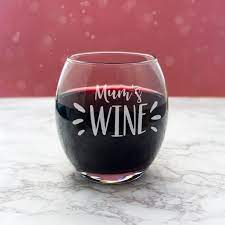 Personalised Stemless Wine Glass With