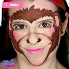 monkey face paint fun tutorial for