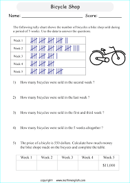 Bicycle Shop Tally Chart Printable Grade 3 Math Worksheet