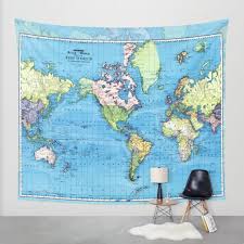 Buy World Map Tapestry Wall Hanging