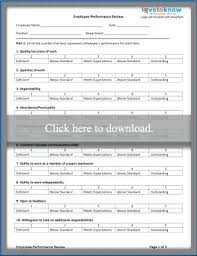Manager Evaluation Office Form Performance Sample Template For
