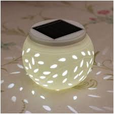 ceramic color changing solar table lamp