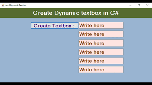 create textbox dynamically in c