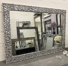 Metallic Silver Chrome Wall Mirror