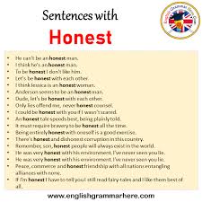 sentences with honest honest in a