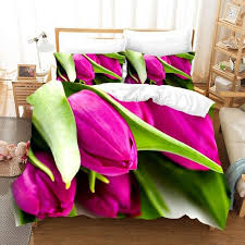 tulip bedding set flowers scenery