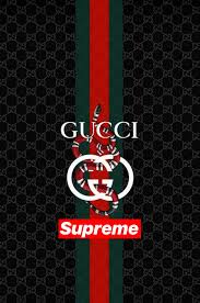 gucci supreme logo on a black