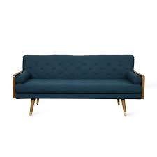 Mid Century Modern Tufted Fabric Sofa