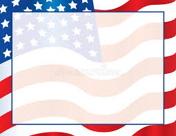 American Flag Postcard Template Stock Illustration