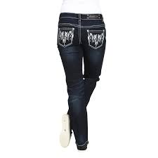 Womens Aztec Straight Pocket Boot Cut Jean