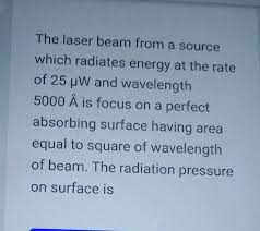 the laser beam from a source which