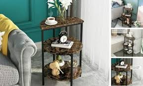 3 Tier Faux Marble Side Table End Table