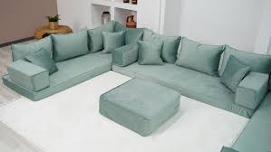 Velvet Floor Couch Moroccan