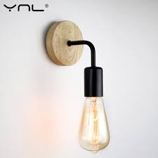 Wood Industrial Loft Wall Lamp Vintage
