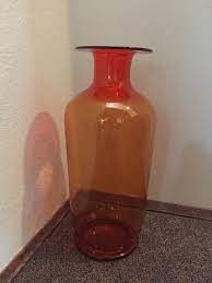 Very Large Tangerine Blenko Glass Vase
