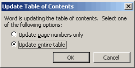 how to create a table of contents in