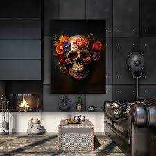 Wall Art Canvas Bloom Skull