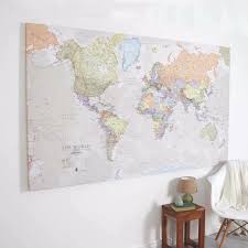 huge classic world map canvas