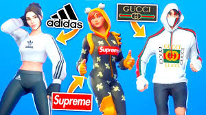 You can change outfits that you can buy in the fortnite item shop, or you can even be awarded some of them at several levels of the battle pass. I Recreated Popular Clothing Brands On Fortnite Skins Gucci Supreme Adidas Youtube