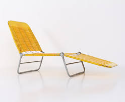 yellow woven plastic lounge chair 1960