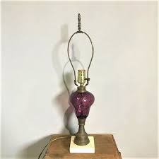 Vintage Purple Amethyst Glass Lamp Base