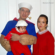 Perfect halloween costume ideas kids toddlers babies infants pets diy. Diy Couples Costume Popeye And Olive Oyl And Swee Pea Too Morena S Corner