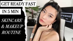 skincare and makeup morning routine
