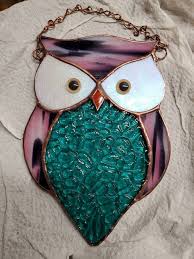 Stained Glass Owl Suncatcher With