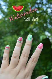 half watermelon nail art tutorial