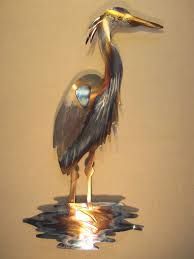 Blue Heron Steel Art Metal Art Decor