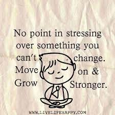 No point in stressing over something you can't change. Move on and grow  stronger. by deeplifequotes, via Flickr | New quotes, Inspirational quotes,  Funny quotes