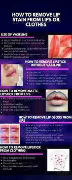 remove lip stain from lips or clothes