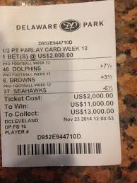 The delaware lottery began offering parlay cards on professional football in 2009. Phillygodfather Sports Bettor On Twitter Delaware Park Parlay Combinations Begin This Weekend Get Ready To Fire Http T Co 3sjlmfmwph Http T Co Cbwdhu9thf