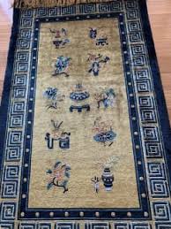 antique peking silk rug 47 wall
