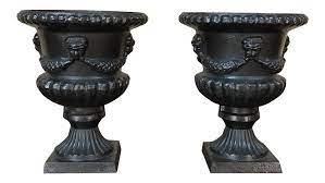 Neoclassical Cast Iron Garden Urns