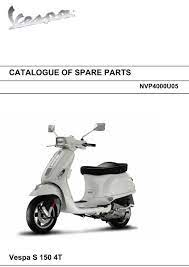 catalogue of spare parts vespa s 150 4t