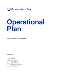 operational plan template business in