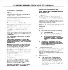 Standard Terms And Conditions Template Free